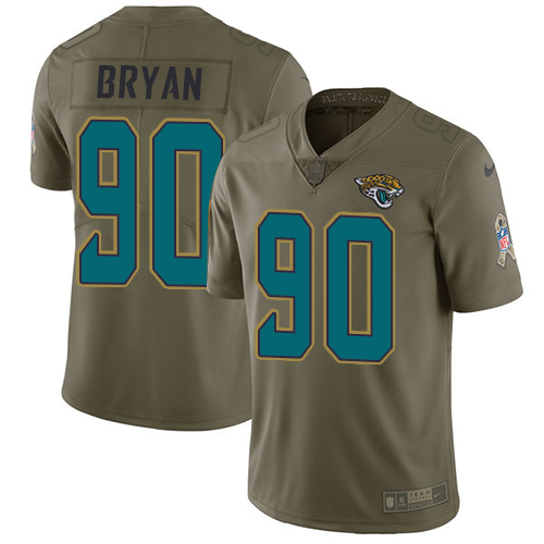 Nike Jaguars #90 Taven Bryan Olive Men's Stitched NFL Limited Salute To Service Jersey